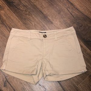 American Eagle Outfitters Beige Cotton Short Shorts
